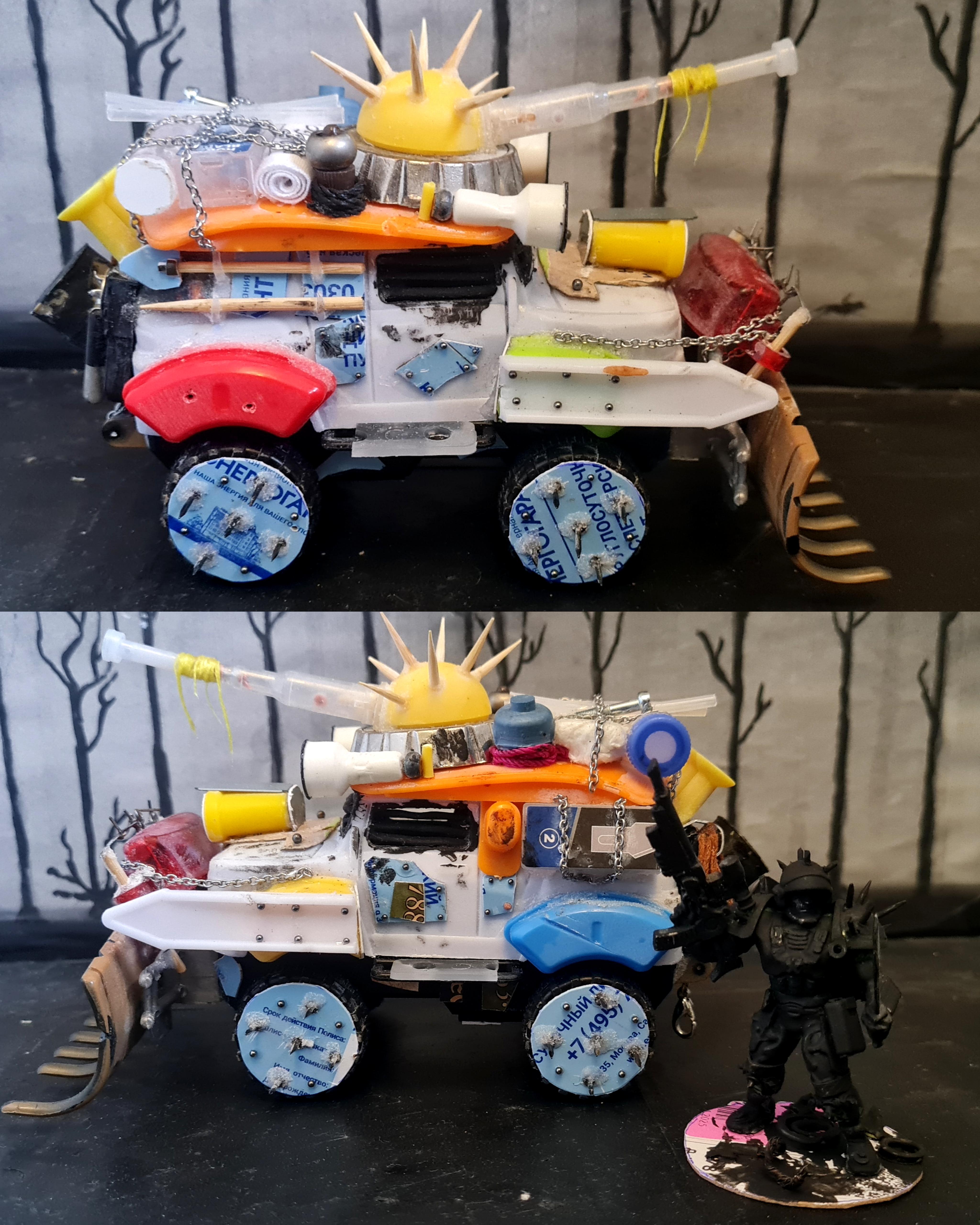 Cars, Dozer Blade, Gaslands, Mad Max, Post-apocalyptic, Scratch Build, Scratchbuilding, Spikes, Toy, Wasteland, Work In Progress, Zombie Apocalypse