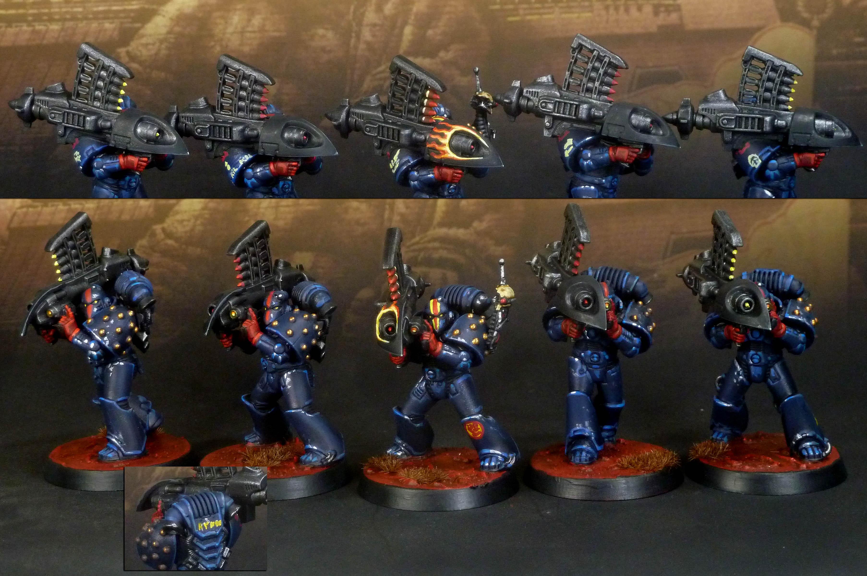 Crimson Fists, Devestator, Missile Launchers, Space Marines