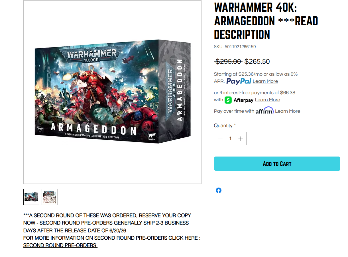 Second round of armageddon launch boxes available now
