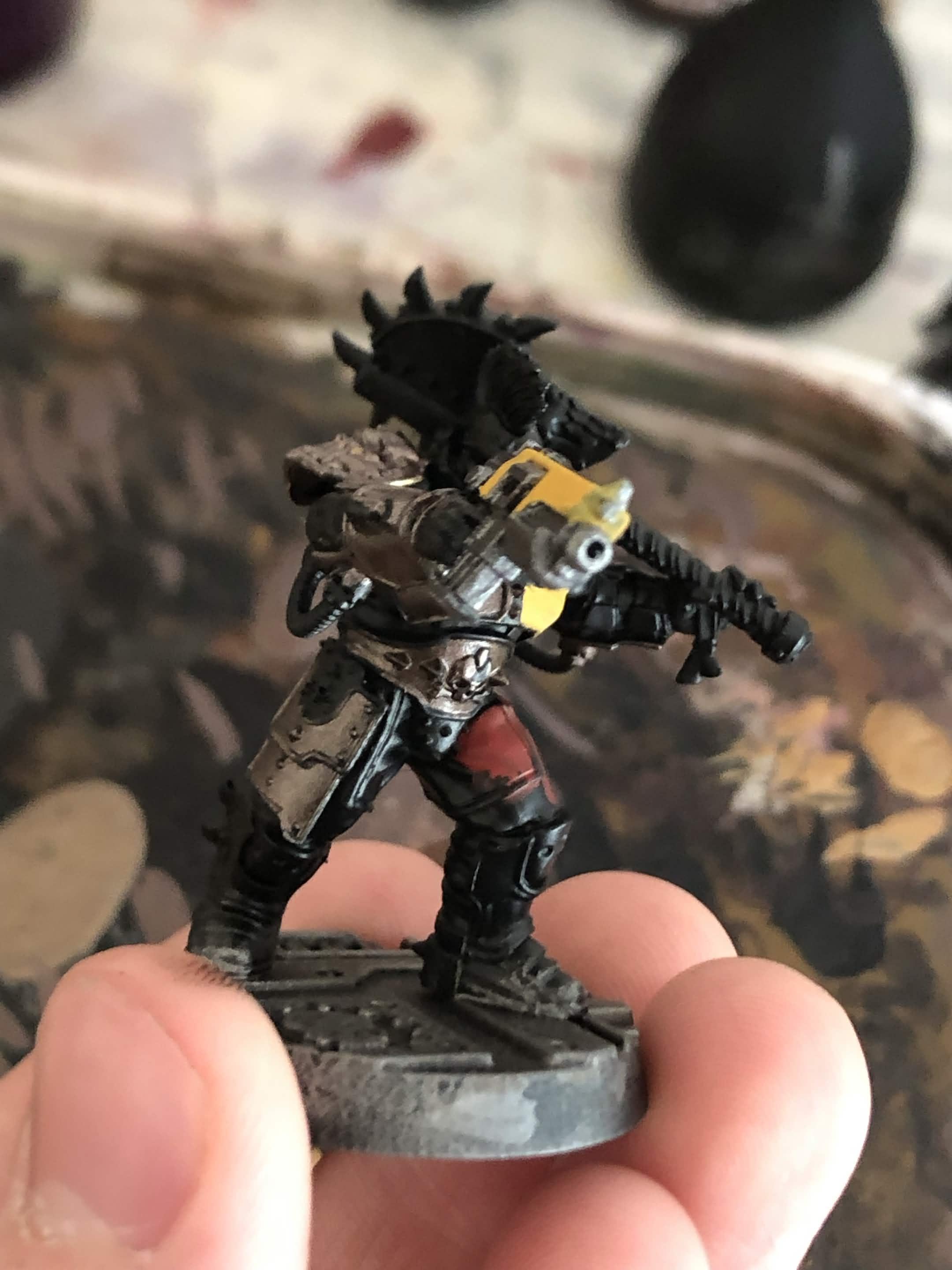 Armor, Axe, Boltgun, Boss, Conversion, Forge Boss, Gang, Goliath, Goliath Gang, House Goliath, Kitbash, Leader, Mohawk, Necromunda, Renderizer, Yellow