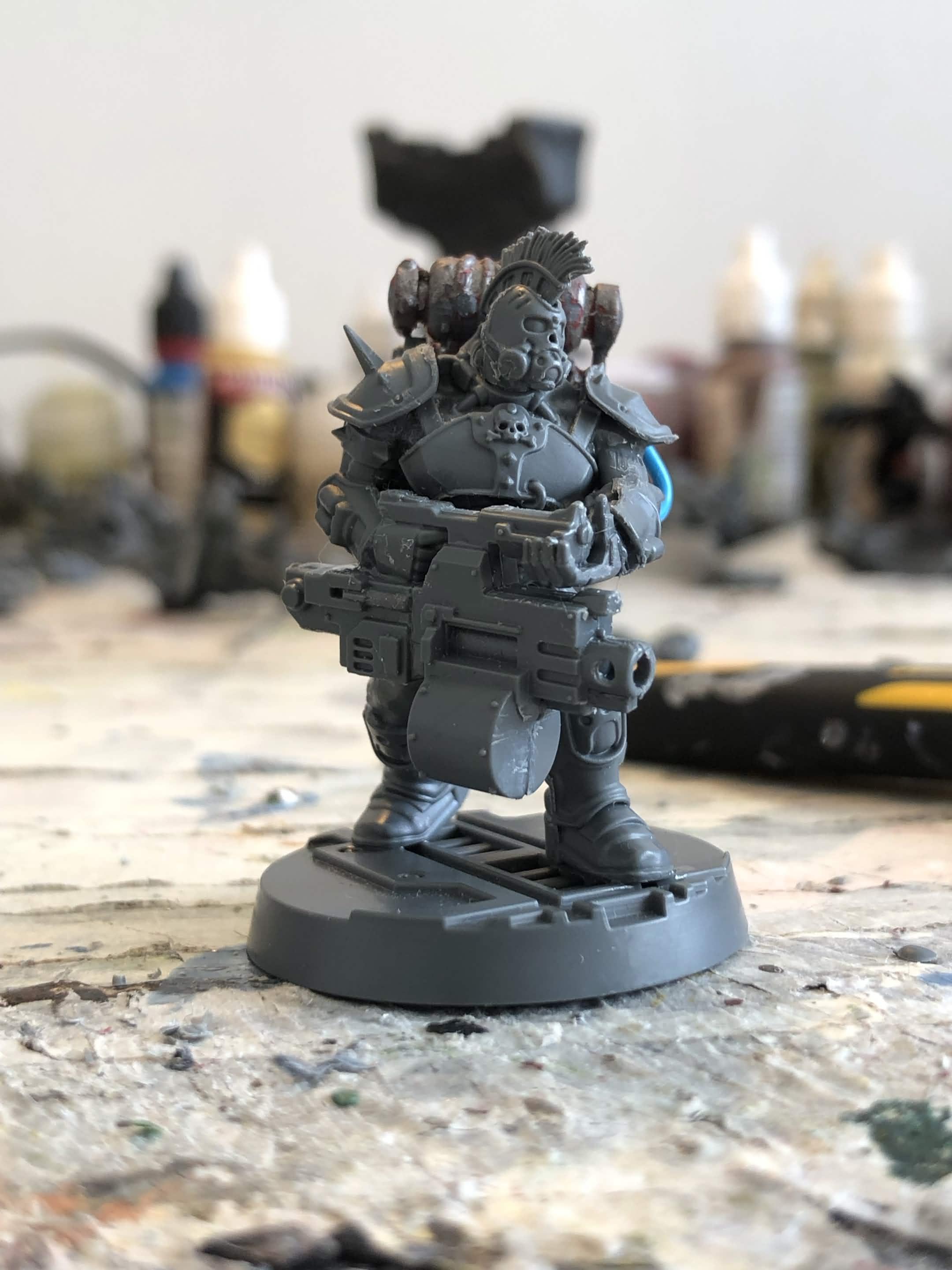 Bolter, Boltgun, Champion, Chemicals, Conversion, Forge Tyrant, Gang, Gas Mask, Goliath, Goliath Gang, Heavy, Heavy Bolter, House Goliath, Kitbash, Mask, Mohawk, Necromunda, Retro, Spike, Tank, Wire