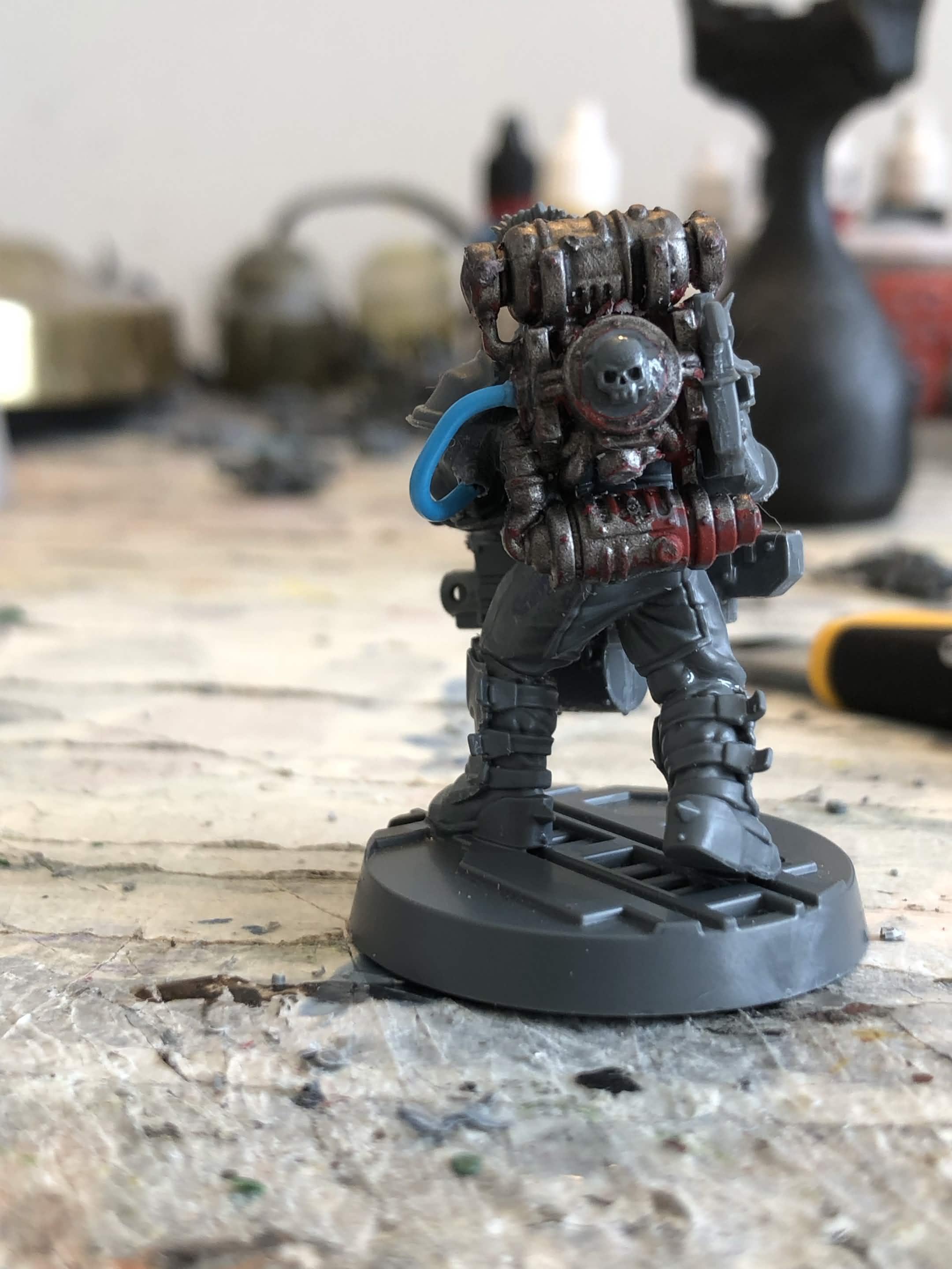 Bolter, Boltgun, Champion, Chemicals, Conversion, Forge Tyrant, Gang, Gas Mask, Goliath, Goliath Gang, Heavy, Heavy Bolter, House Goliath, Kitbash, Mask, Mohawk, Necromunda, Retro, Spike, Tank, Wire