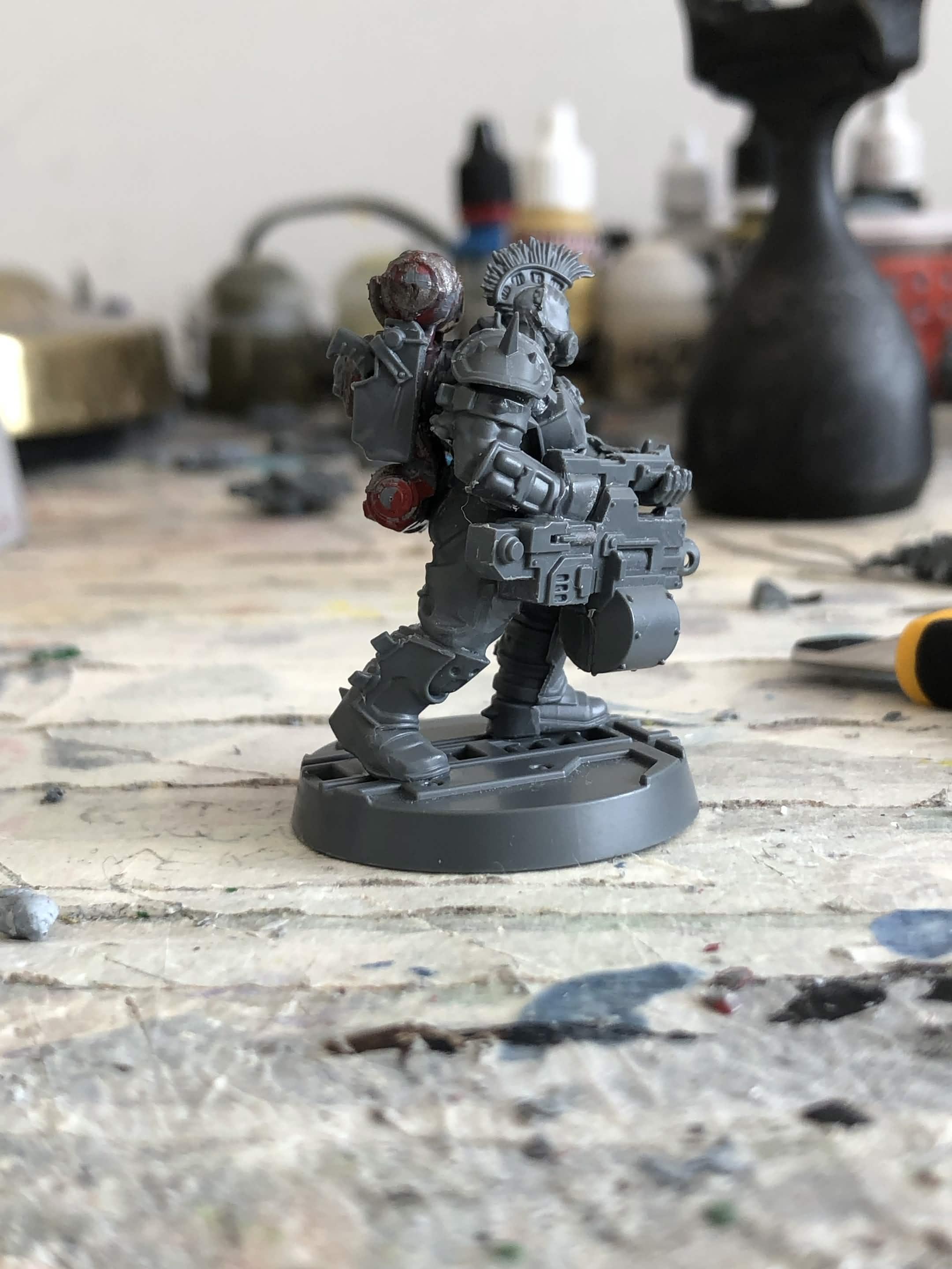 Bolter, Boltgun, Champion, Chemicals, Conversion, Forge Tyrant, Gang, Gas Mask, Goliath, Goliath Gang, Heavy, Heavy Bolter, House Goliath, Kitbash, Mask, Mohawk, Necromunda, Retro, Spike, Tank, Wire