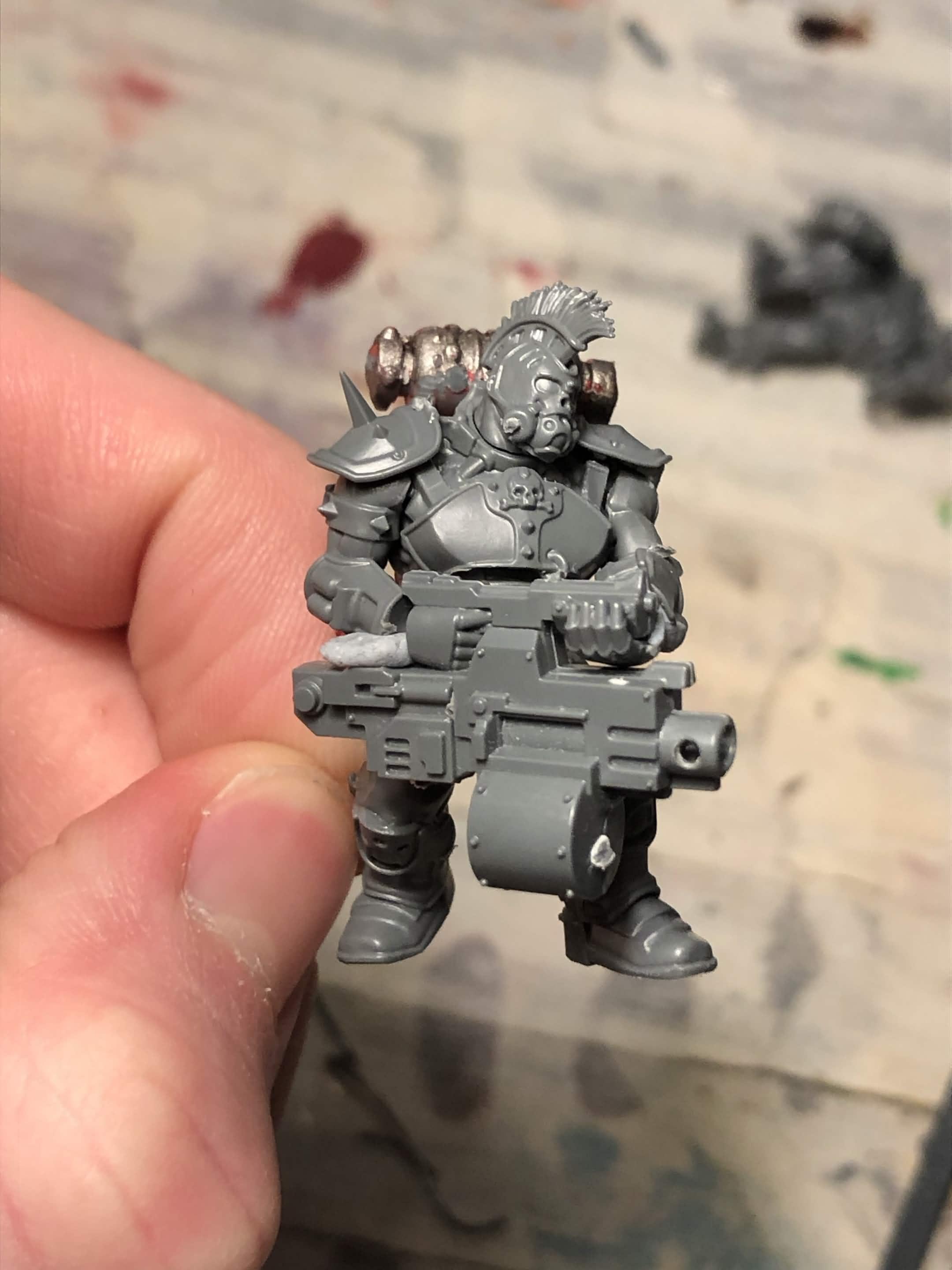 Bolter, Boltgun, Champion, Chemicals, Conversion, Forge Tyrant, Gang, Gas Mask, Goliath, Goliath Gang, Heavy, Heavy Bolter, House Goliath, Kitbash, Mask, Mohawk, Necromunda, Retro, Spike, Tank, Wire