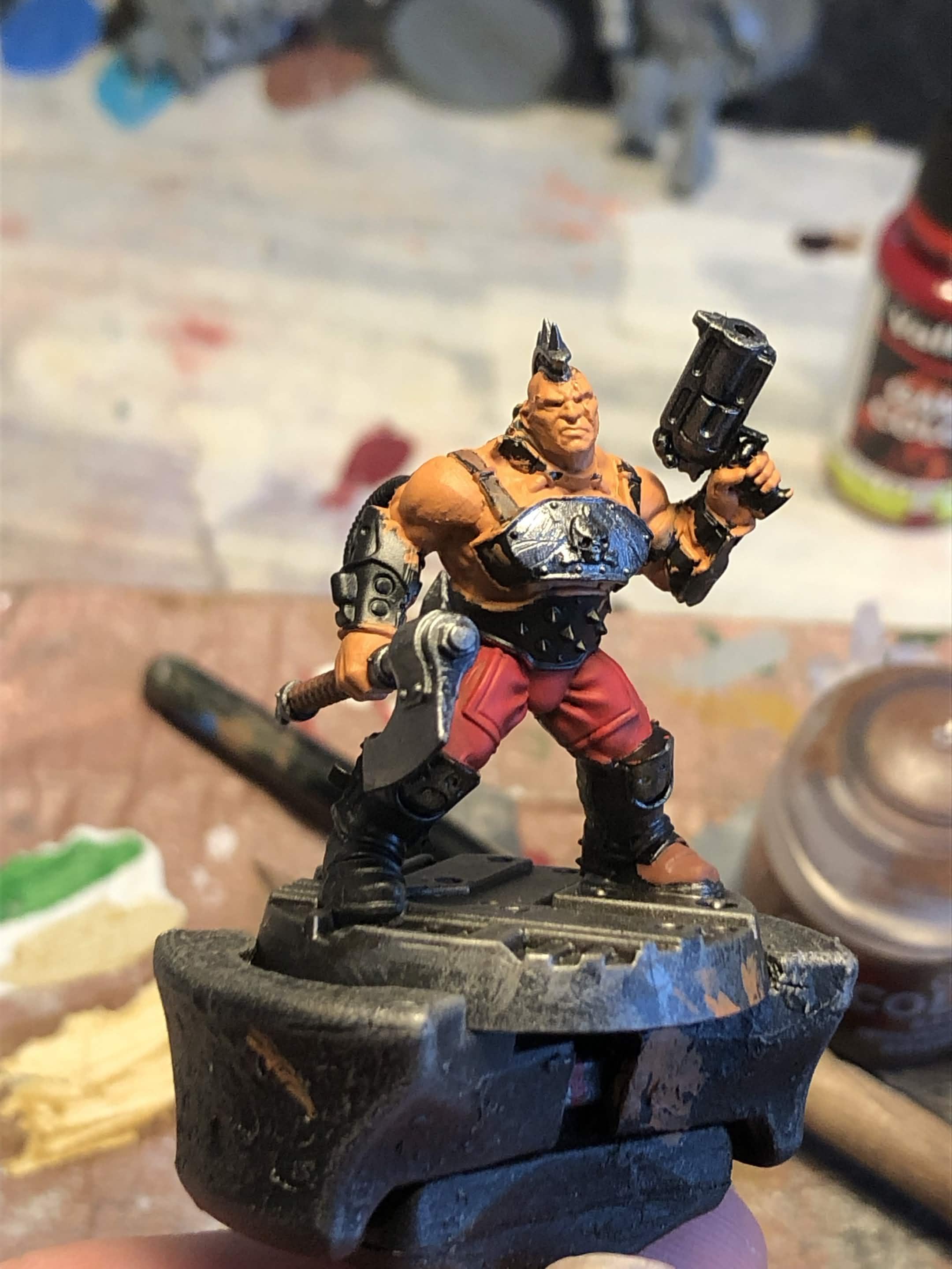 Armor, Axe, Bully, Gang, Goliath, Goliath Gang, House Goliath, Juve, Mohawk, Necromunda, Shotgun, Shotty, Spikes, Stub Gun, Work In Progress