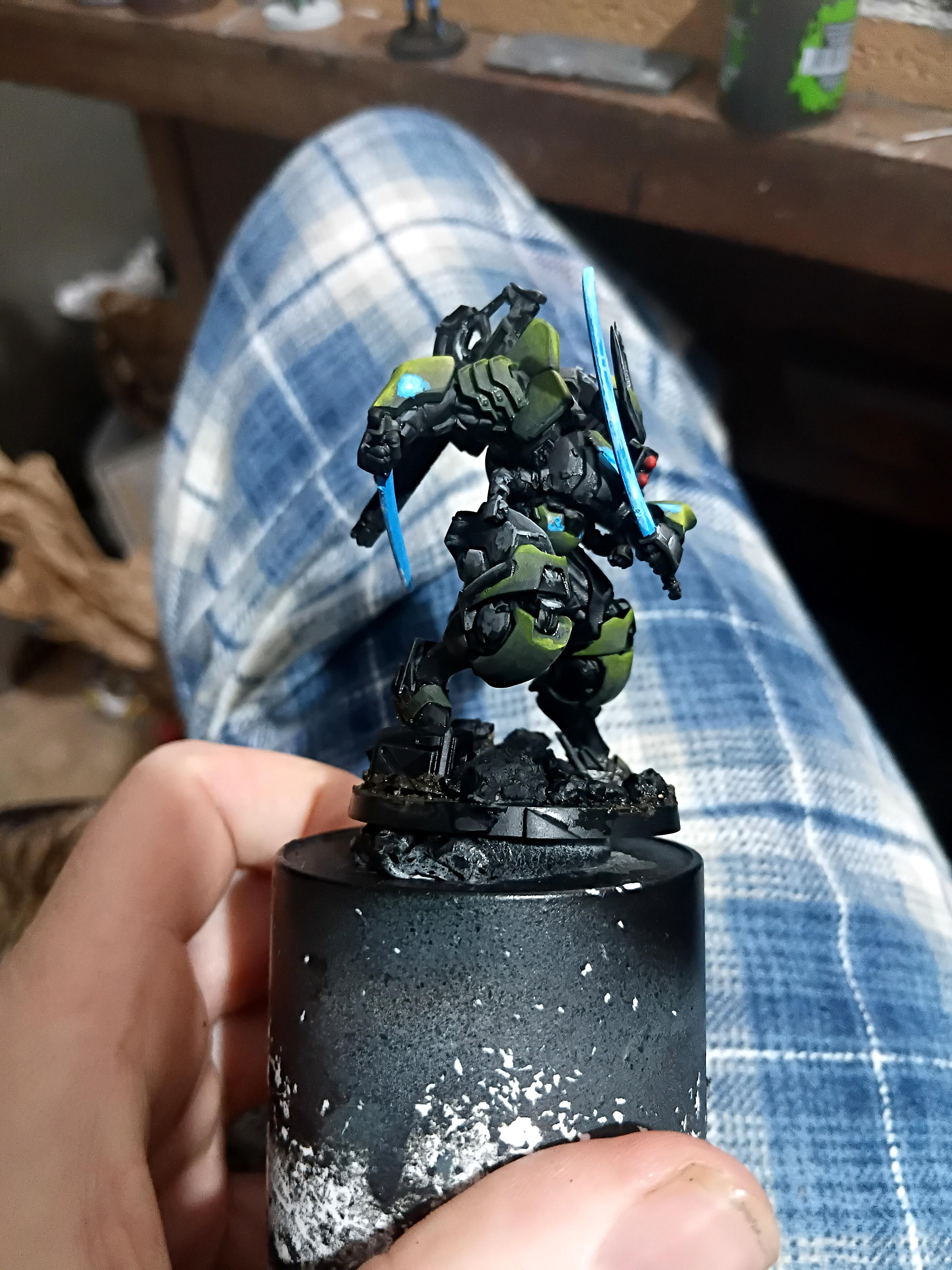 Black, Green, Infinity, Japanese Successionist Army, Jsa, Mech, Mechazoid Sokorentai, Mini, Miniature, Swords, Tag