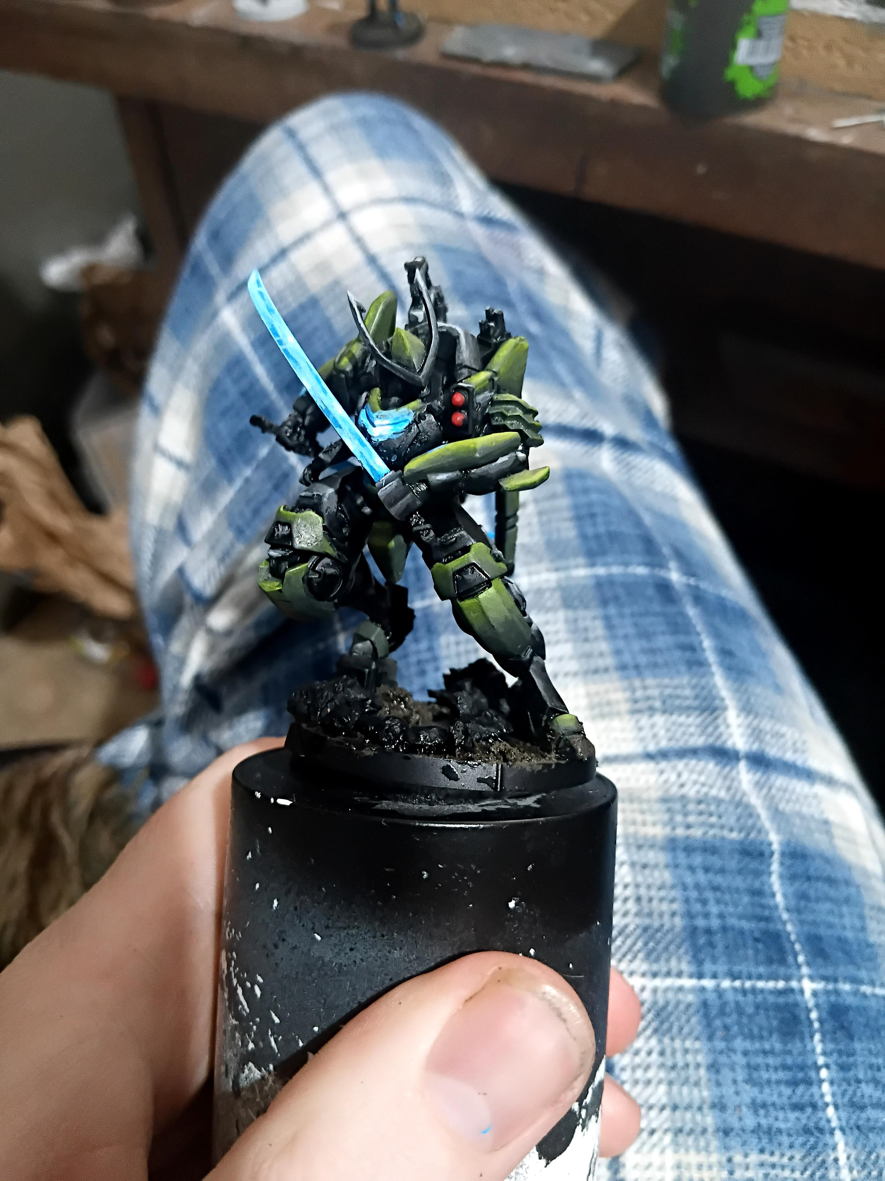 Black, Green, Infinity, Japanese Successionist Army, Jsa, Mech, Mechazoid Sokorentai, Mini, Miniature, Swords, Tag