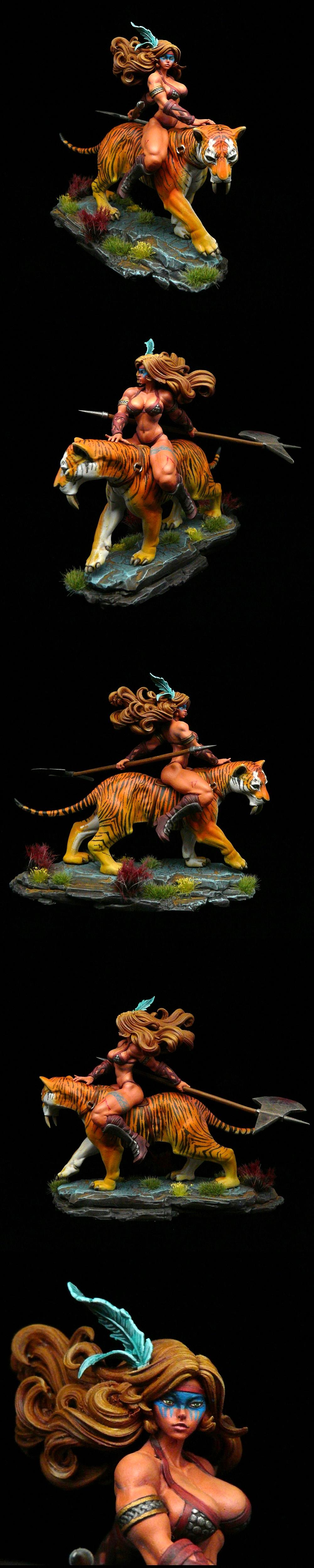 Female Warrior, Sword And Sorcery, Tiger