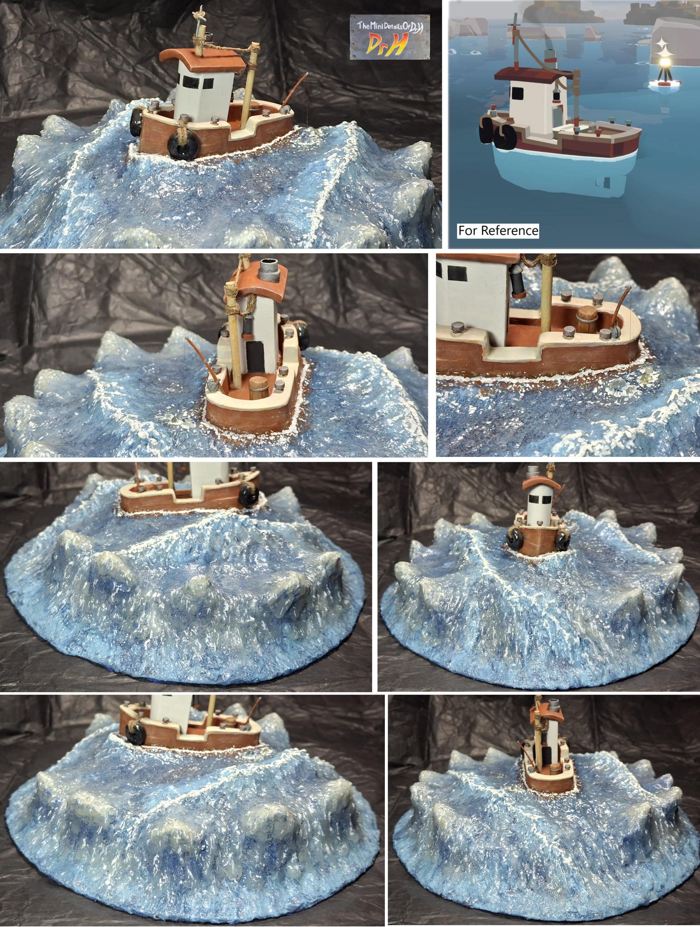 Dredge boat diorama close ups