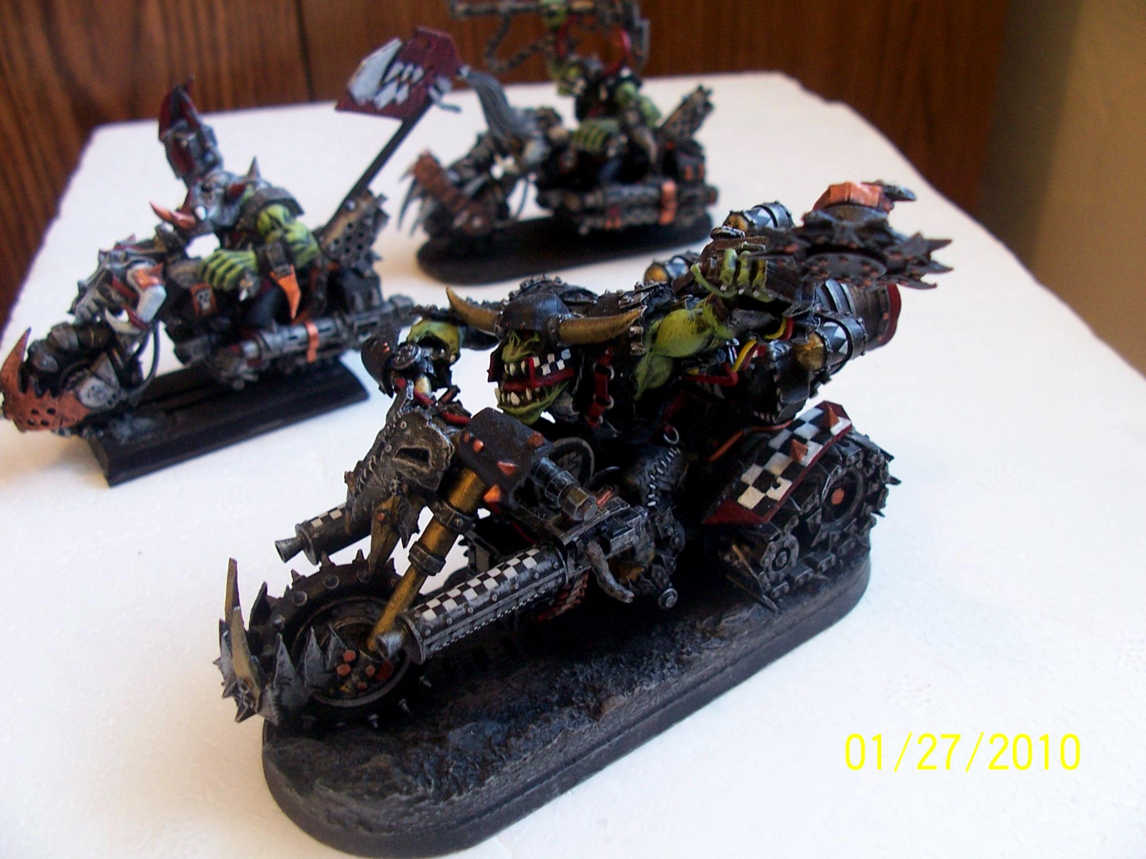 Forge World, Orks, Warbike, Warboss - Ork nobz bikerz with warboss 