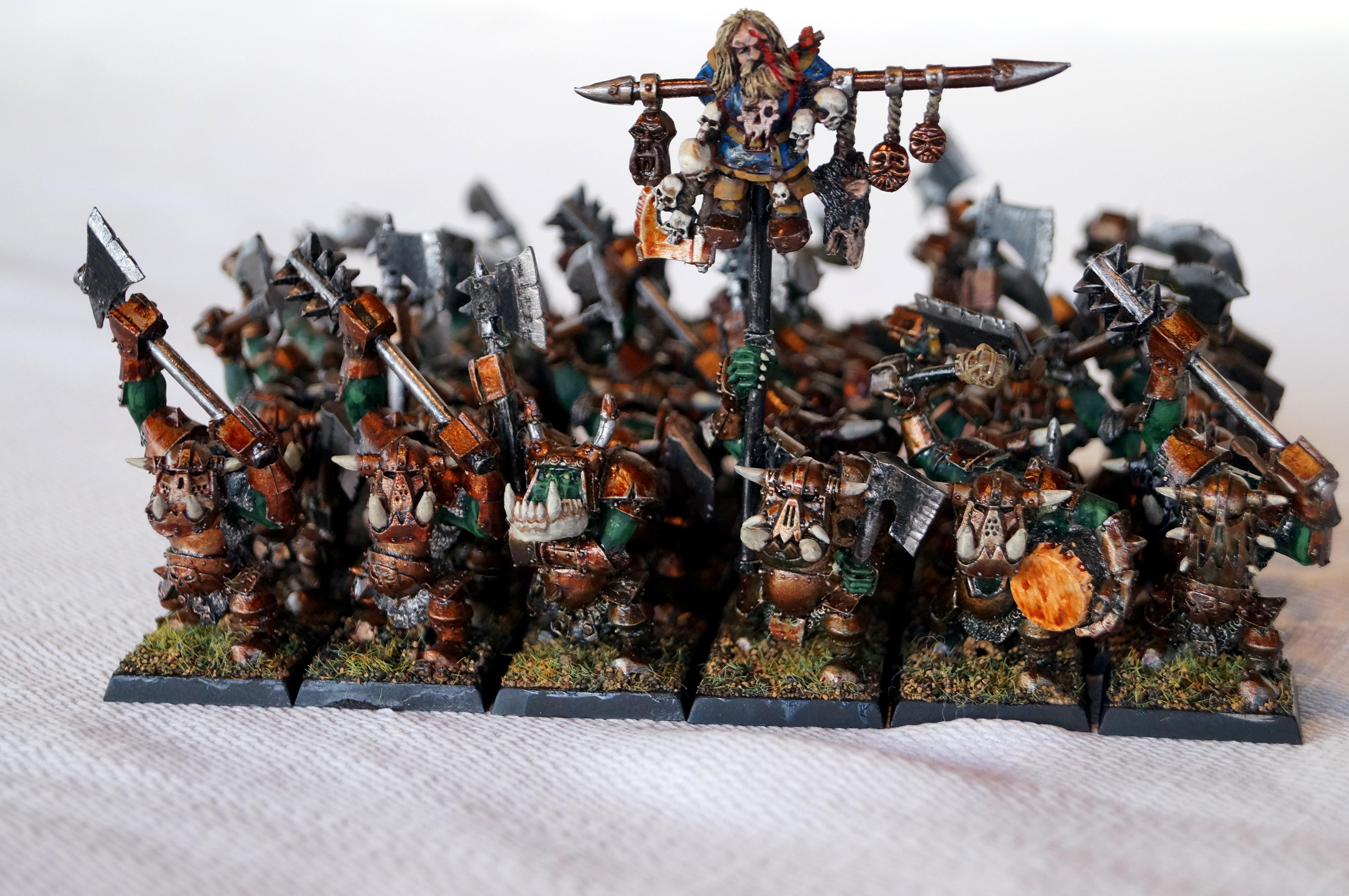 Black Orcs, Orcs & Goblins - Black Orc Regiment Front