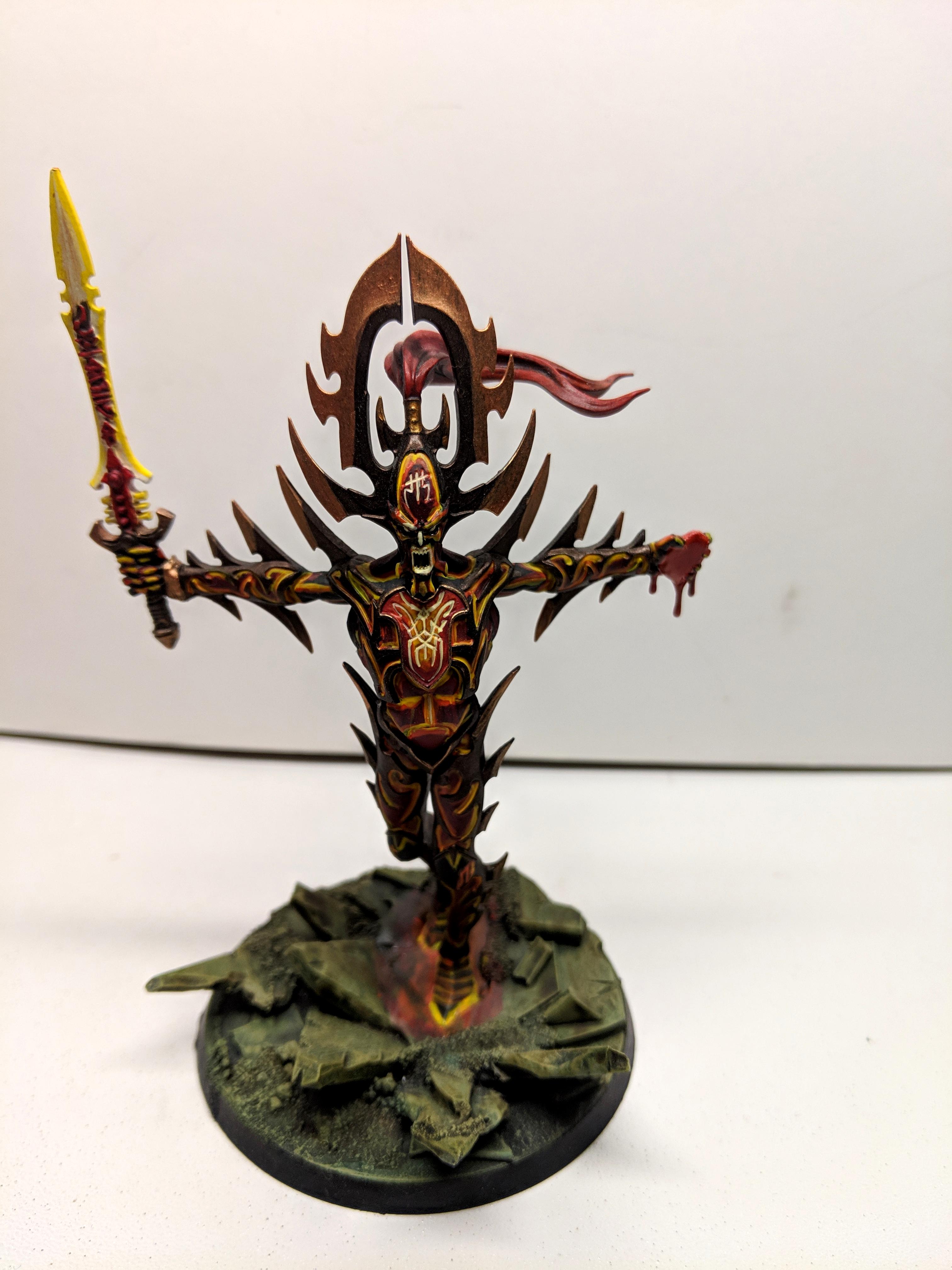 Warhammer 40k commission painted Aeldari Avatar of Khaine with axe  eBay