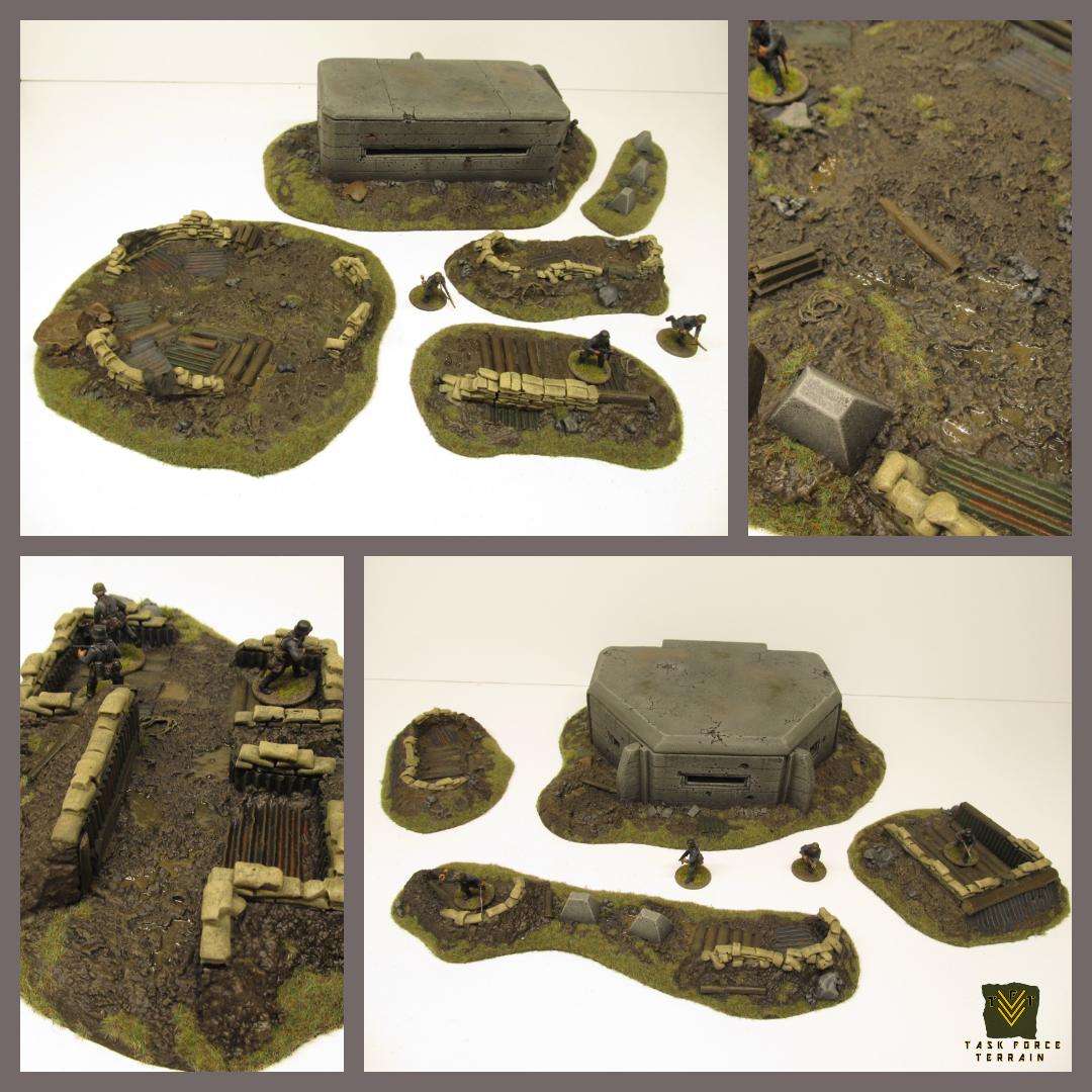 For wargaming scenery for 15mm 20mm M5  UNPAINTED Joblot trenches and sandbags 